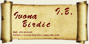 Ivona Birdić vizit kartica